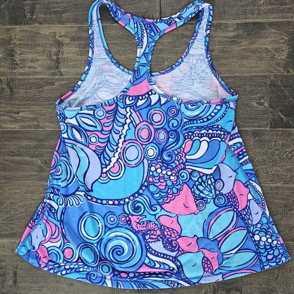 Lilly Pulitzer Multicolor T-Back Luxletic Tank - Sz Medium - Picture 5 of 5
